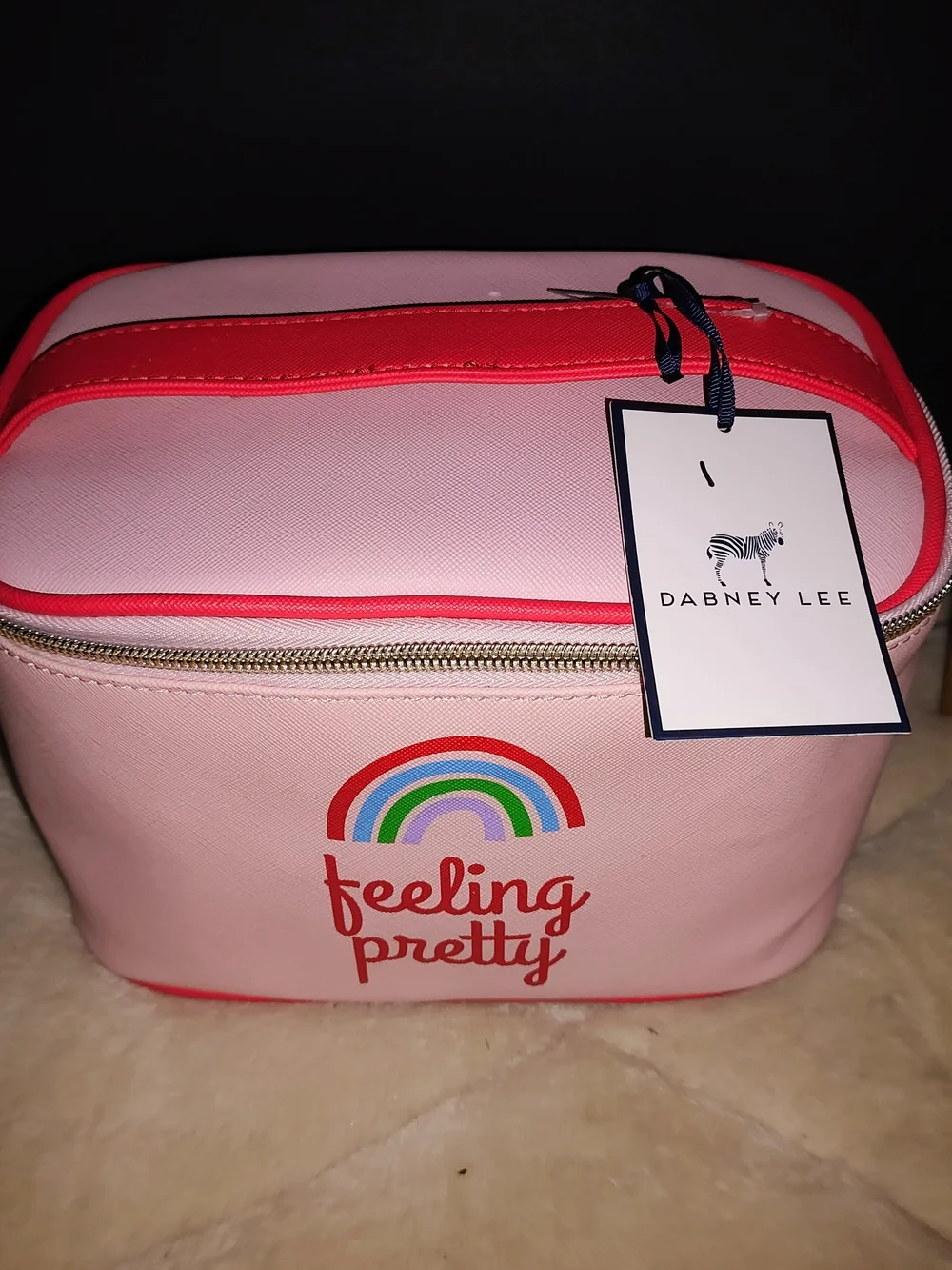 Dabney Lee Pink 'Feeling Pretty' Rainbow Cosmetic Bag